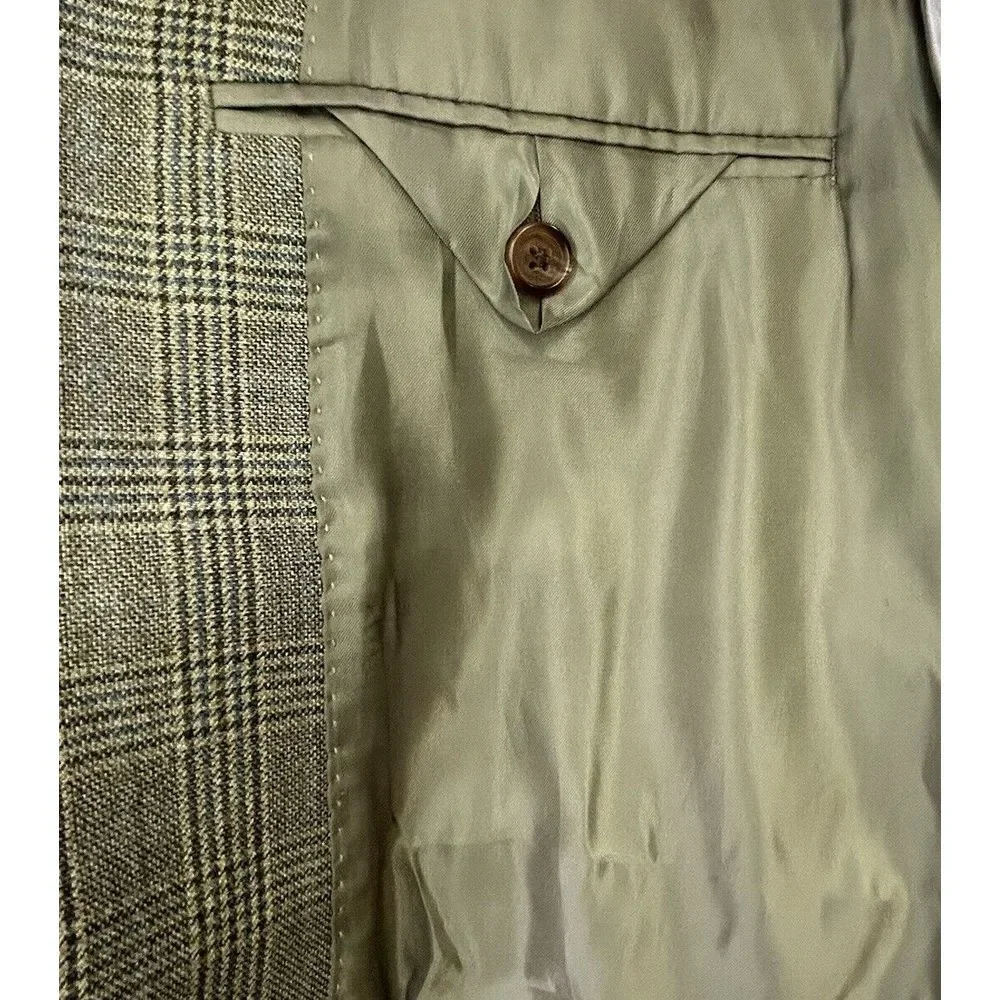 Ralph Ralph Lauren RRL Men's Silk Wool Blend Brown Blue Check‎ Blazer Sz 42R